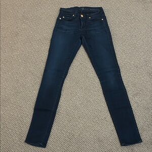 7 For All Mankind Deep Indigo Skinny Jeans